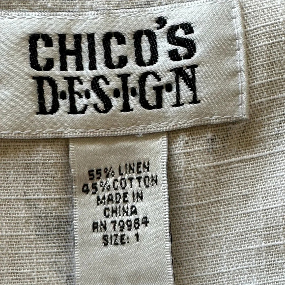 CHICO’S DESIGN Linen Top Blend Western Vibes Sleeveless, Size Medium - Picture 11 of 15